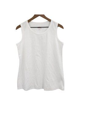 LOGO Principles Tank Top Women’s Medium White Ribbed